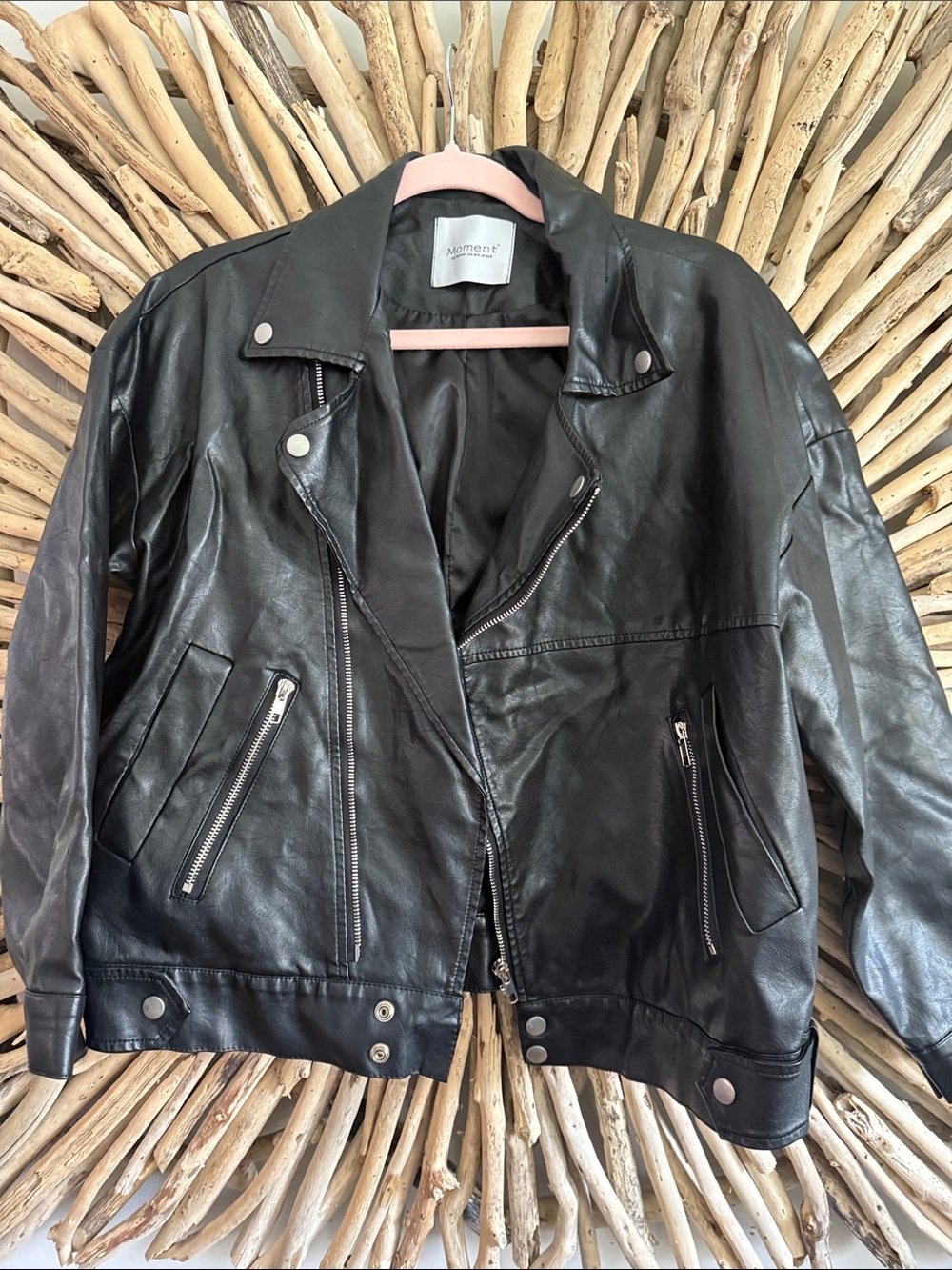 Moment Black Leather Moto Jacket - Classic Women's Biker Coat